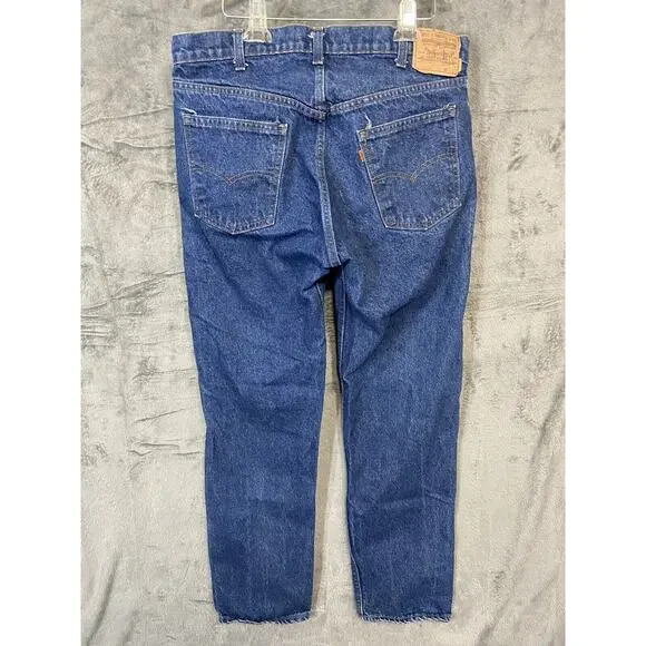 Vintage Levis 38x32 Orange Tab 20505-0217 Blue Denim Levis Zipper 80s